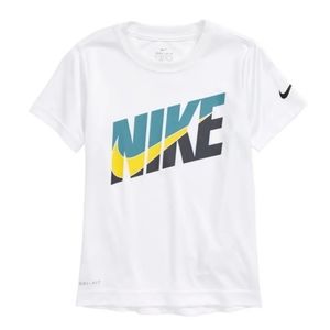 Nike Dri-Fit white graphic swoosh t-shirt